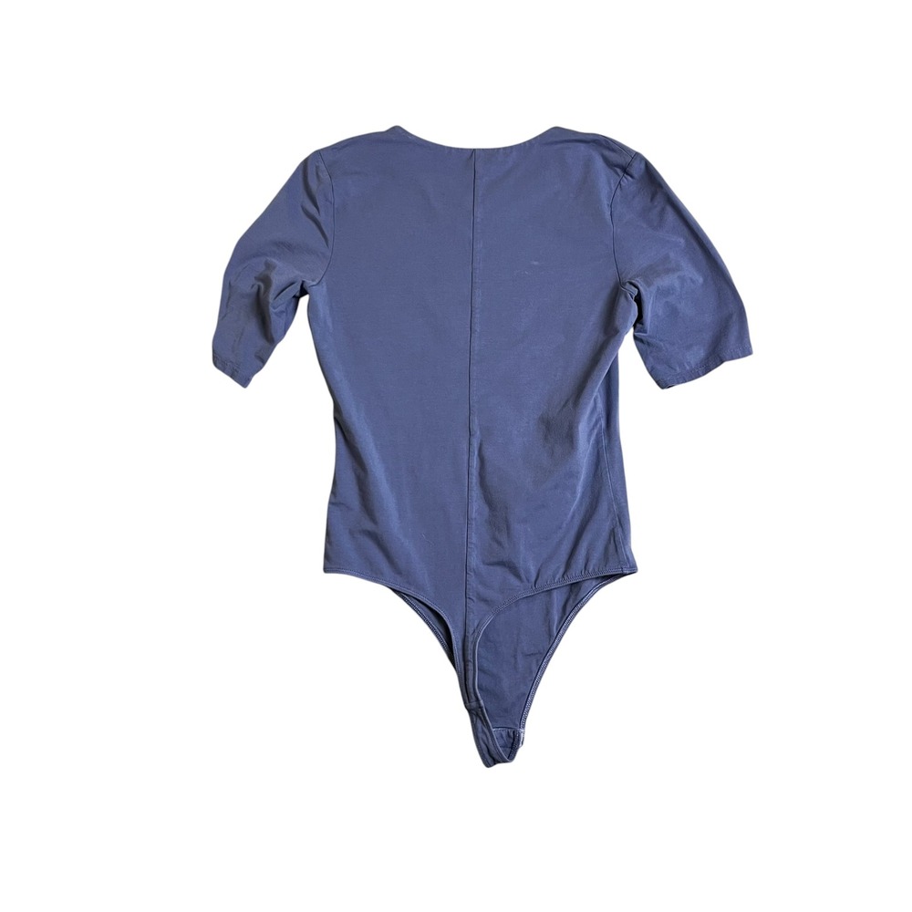 Everlane Supima Cotton Crew Neck Short Sleeve Bodysuit Blue Grey Size M - Picture 5 of 5